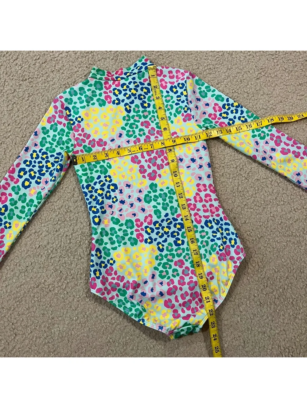 Mini Boden Girls Long Sleeve Swimsuit Rashguard Multicolor Print Size 10-11Years